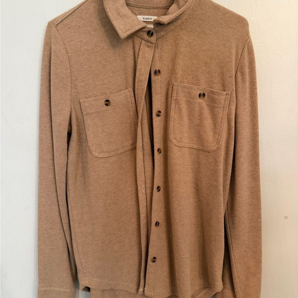 Tan Button-Up Shirt